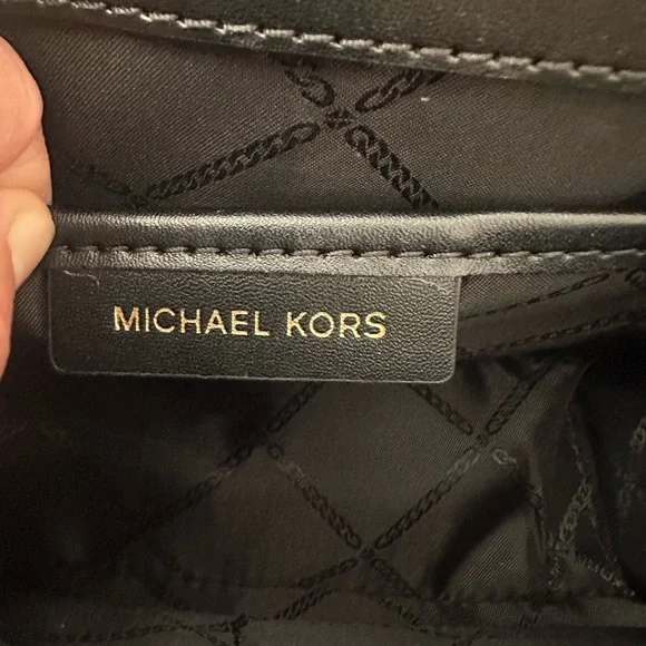 Michael Kors Black and Gold Crossbody Bag with Chain Detailing - Picture 6 of 6